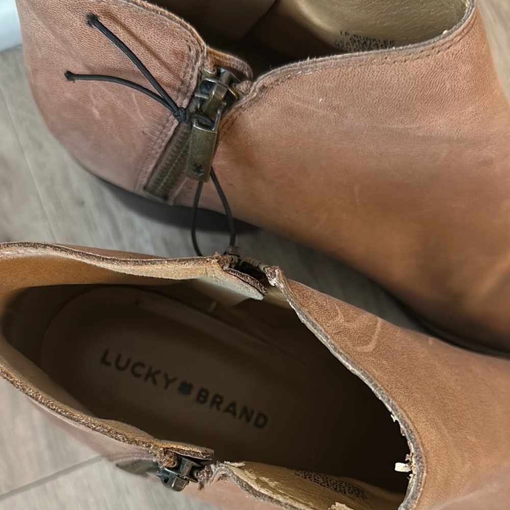 Lucky Brand Burklee Brown Ankle Boots - Picture 2 of 7